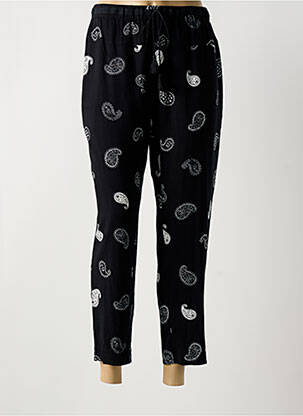 Pantalon 7/8 tissage popeline taille normale noir SURKANA femme
