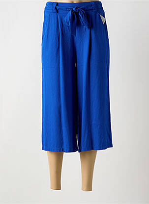Pantacourt taille élastique taille normale bleu COULEURS DU TEMPS femme