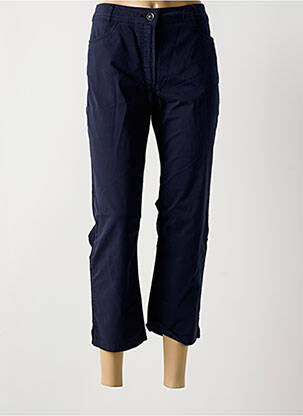 Pantalon 7/8 tissage popeline taille normale bleu CONCEPT K femme