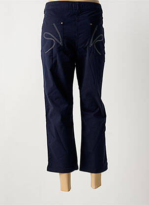 Pantalon 7/8 tissage popeline taille normale bleu CONCEPT K femme