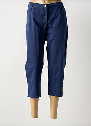 Pantacourt taille élastique taille normale bleu GUY DUBOUIS femme