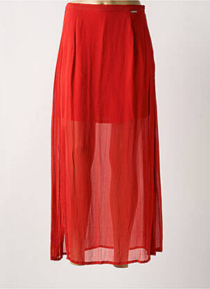 Jupe longue tissage crêpe rouge AGATHE & LOUISE femme