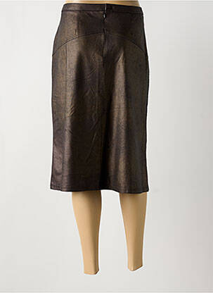 Jupe mi-longue taille à pinces marron JEAN GABRIEL femme