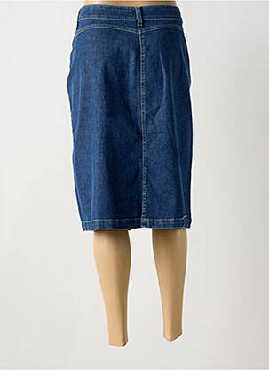 Jupe mi-longue coupe droite bleu GUY DUBOUIS femme