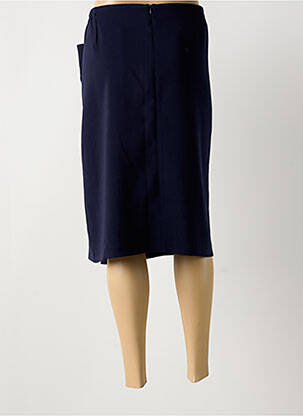 Jupe mi-longue coupe droite bleu GUY DUBOUIS femme