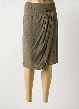 Jupe mi-longue coupe droite vert JEAN DELFIN femme