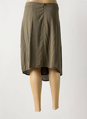 Jupe mi-longue coupe droite vert JEAN DELFIN femme