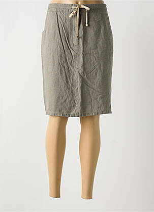 Jupe mi-longue coupe droite vert JULIE GUERLANDE femme