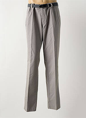 Pantalon droit tissage popeline taille normale gris LUIGI MORINI homme