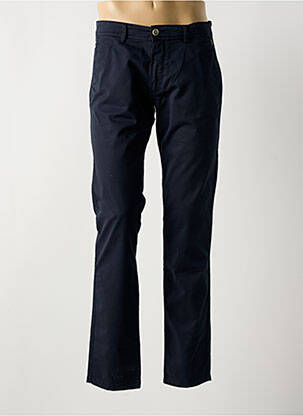 Pantalon chino tissage popeline taille normale bleu DELAHAYE femme