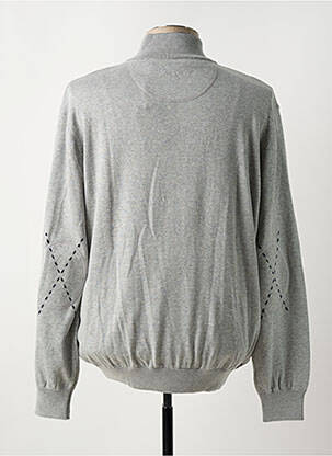 Gilet manches longues tissage chiné gris BLACK WELLIS homme