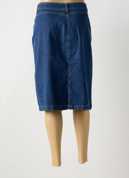 Jupe mi-longue coupe droite bleu GUY DUBOUIS femme