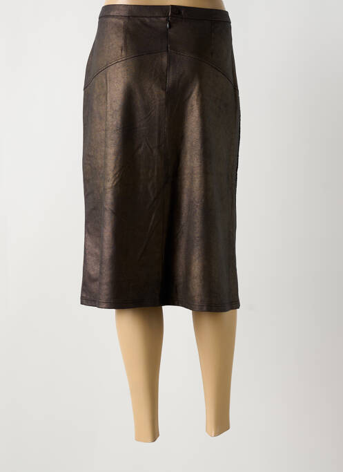 Jupe mi-longue marron JEAN GABRIEL pour femme