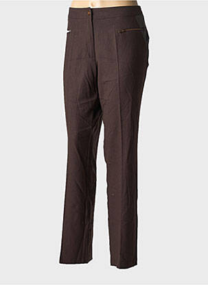 Pantalon slim tissage popeline taille normale marron JEAN GABRIEL femme