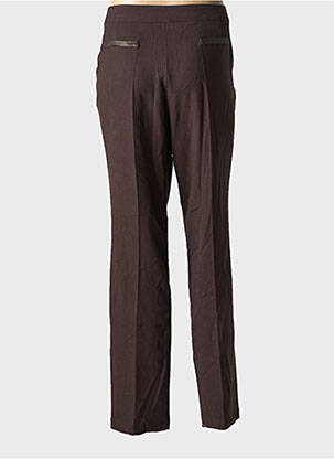 Pantalon slim tissage popeline taille normale marron JEAN GABRIEL femme