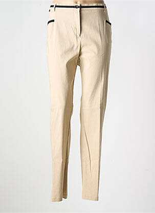Pantalon slim tissage popeline taille normale beige TELMAIL femme