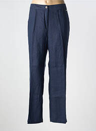 Pantalon droit fermeture zippée sous rabat boutonné taille normale bleu FRED SABATIER femme