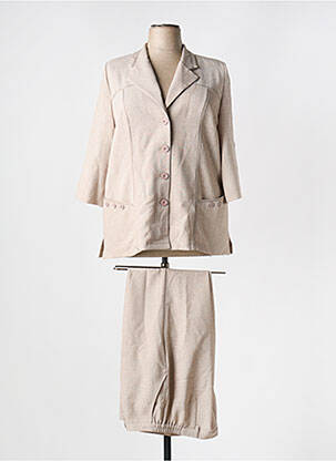 Ensemble pantalon coupe droite beige GUY DUBOUIS femme