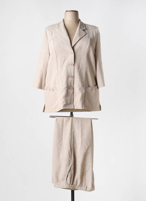 Ensemble pantalon fermeture zippée sous rabat boutonné beige GUY DUBOUIS femme