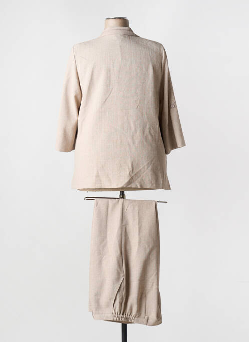 Ensemble pantalon fermeture zippée sous rabat boutonné beige GUY DUBOUIS femme