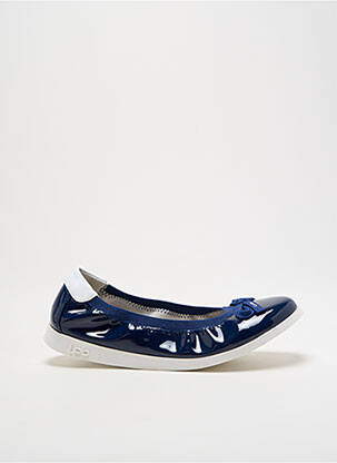 Ballerines tissage vernis bout rond bleu LPB fille