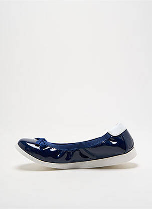 Ballerines tissage vernis bout rond bleu LPB fille