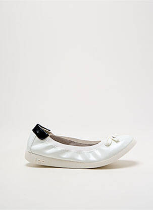 Ballerines tissage vernis bout rond blanc LPB fille