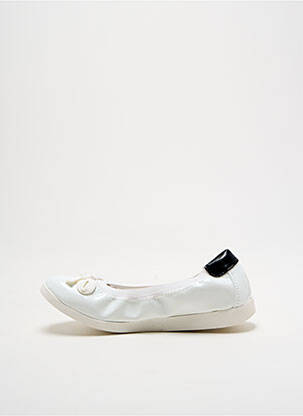 Ballerines tissage vernis bout rond blanc LPB fille
