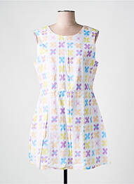 Robe courte fermeture zippée au dos sans manche blanc LILI SIDONIO femme