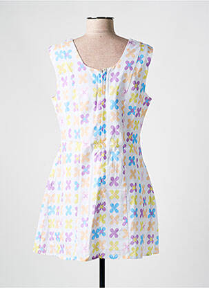 Robe courte fermeture zippée au dos sans manche blanc LILI SIDONIO femme