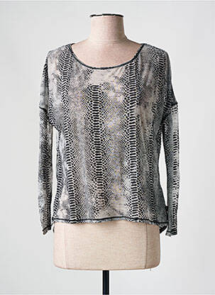 Top coupe fluide manches longues gris LE TEMPS DES CERISES femme
