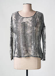 Top coupe fluide manches longues gris LE TEMPS DES CERISES femme