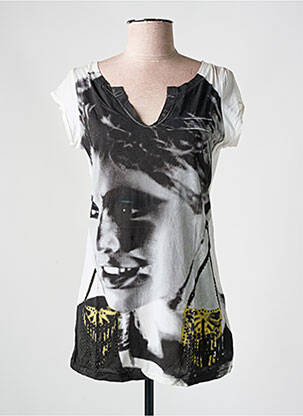 T-shirt imprimé fantaisie manches courtes beige ANDY WARHOL BY PEPE JEANS femme