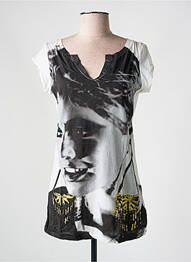 T-shirt imprimé fantaisie manches courtes beige ANDY WARHOL BY PEPE JEANS femme