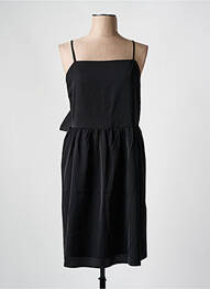 Robe courte tissage crêpe fines bretelles noir MOLLY BRACKEN femme