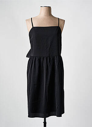 Robe courte tissage crêpe fines bretelles noir MOLLY BRACKEN femme