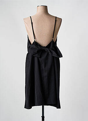 Robe courte tissage crêpe fines bretelles noir MOLLY BRACKEN femme