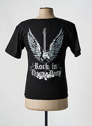 T-shirt coupe cintrée manches courtes noir CRYSTAL VINTAGE homme