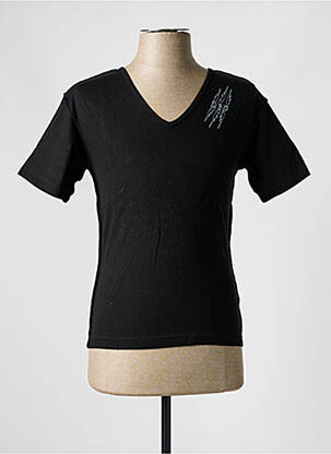 T-shirt stretch manches courtes noir CRYSTAL VINTAGE homme