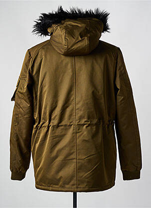 Parka poignets bords-côtes sans capuche vert ELEVEN PARIS homme