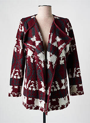 Gilet manches longues rouge LE TEMPS DES CERISES pour femme