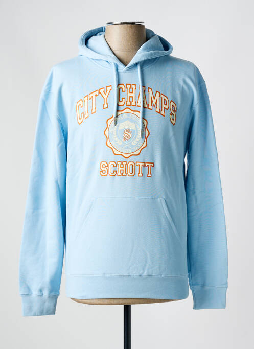 Sweat-shirt à capuche bleu SCHOTT pour homme