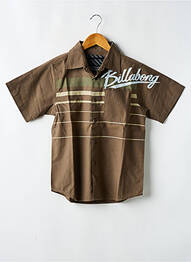 Chemise manches courtes tissage popeline marron BILLABONG garcon