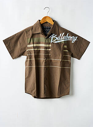 Chemise manches courtes tissage popeline marron BILLABONG garcon