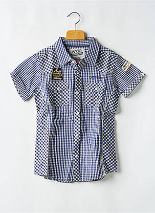 Chemise manches courtes broderie bleu JAPAN RAGS garcon