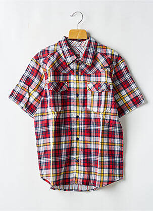 Chemise manches courtes poches rouge QUIKSILVER garçon