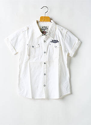 Chemise manches courtes broderie blanc JAPAN RAGS garcon