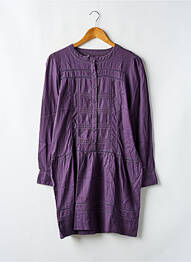 Robe mi-longue col rond manches longues violet LE TEMPS DES CERISES fille