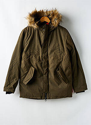 Parka finition intérieure doublée a capuche vert LE TEMPS DES CERISES fille