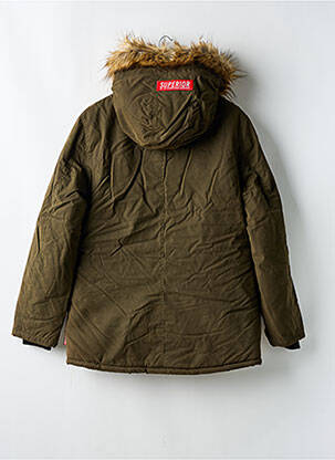 Parka finition intérieure doublée a capuche vert LE TEMPS DES CERISES fille